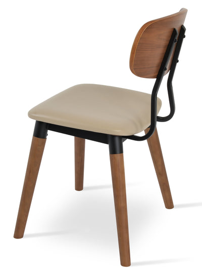 Esedra - Dining Chair with Wheat PPM Seat and Walnut Finished Base by BNT sohoConcept - Devos Furniture Inc.