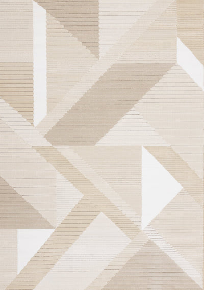 Ella Beige Cream Elegant Contemporary Geometric Pattern Rug by Kalora Interiors - Devos Furniture Inc.