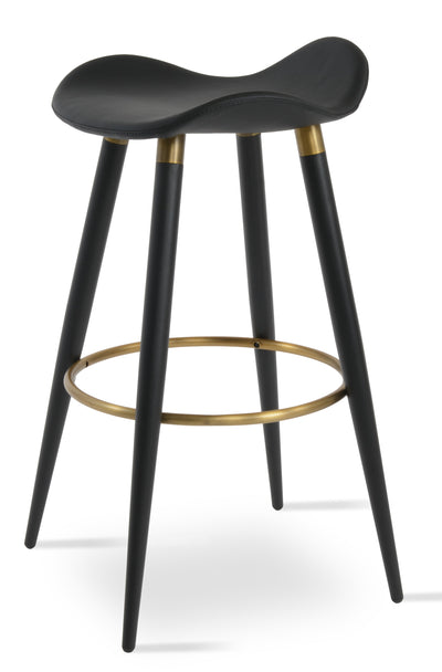 Falcon - Ana Stool with Black PPM Seat and Black Steel Base by BNT sohoConcept - Devos Furniture Inc.