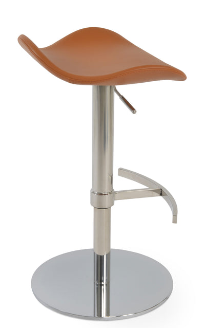 Falcon - Piston Stool with Caramel PPM Seat and Stainless Steel Base by BNT sohoConcept - Devos Furniture Inc.