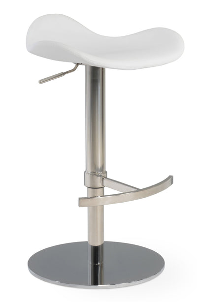 Falcon - Piston Stool with White PPM Seat and Stainless Steel Base by BNT sohoConcept - Devos Furniture Inc.
