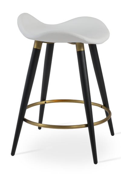 Falcon - Ana Stool with White PPM Seat and Black Steel Base by BNT sohoConcept - Devos Furniture Inc.