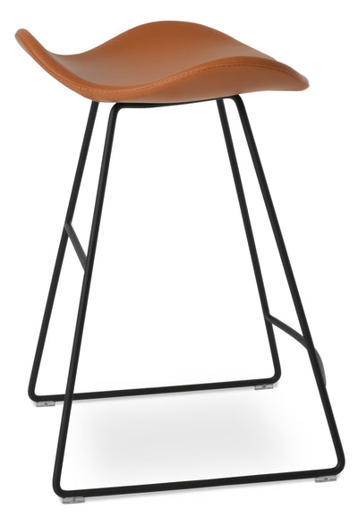 Falcon - Wire Stool with Caramel PPM Seat and Black Powdered Steel Base by BNT sohoConcept - Devos Furniture Inc.