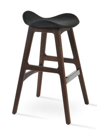 Falcon - Wood Stool with Black PPM Seat and Beech Walnut Finished Wood Base by BNT sohoConcept - Devos Furniture Inc.