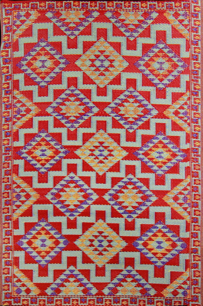 Fiesta FIE-1050RED Outdoor Plastic Red Kilim Area Rug By Viana Inc - Devos Furniture Inc.