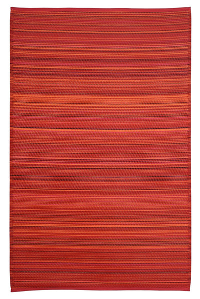 Fiesta FIE-1099RED Outdoor Plastic Red Striped Area Rug By Viana Inc - Devos Furniture Inc.