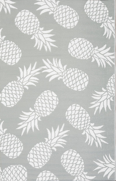 Fiesta FIE-A111GRYPINE Outdoor Plastic Grey Pineapples Area Rug By Viana Inc - Devos Furniture Inc.