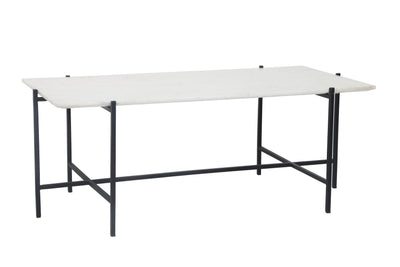 Function Rectangular Coffee Table | White Marble | by LH Imports - Devos Furniture Inc.