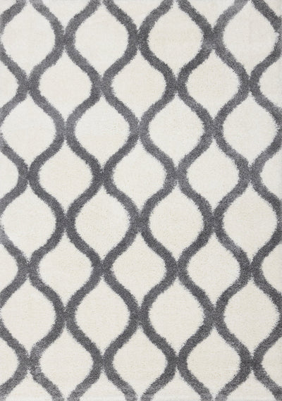 Fergus White Grey Ogee Bulky Shag by Kalora Interiors - Devos Furniture Inc.