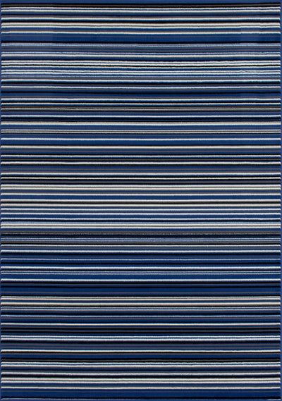 Fiona 1425_4922 Blue Cream Striped Rug by Novelle Home - Devos Furniture Inc.