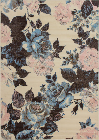 Fiona 3804_5833 Cream Blue Pink Floral Area Rug by Novelle Home - Devos Furniture Inc.
