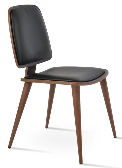 Ginza - Dining Chair with Black PPM Seat and Walnut Finished Base by BNT sohoConcept - Devos Furniture Inc.