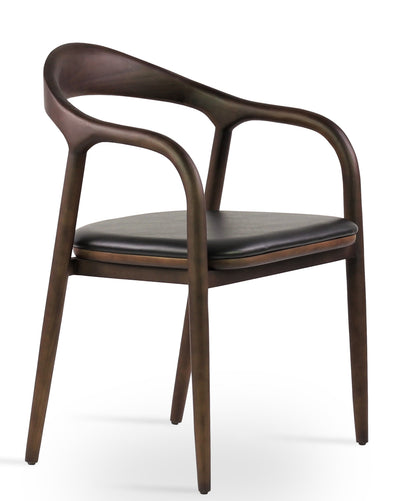 Infinity - Arm Chair with Black PPM Seat and Walnut Finished Base by BNT sohoConcept - Devos Furniture Inc.