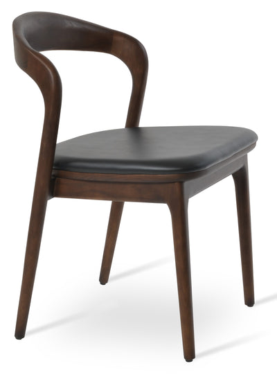 Infinity - Dining Chair with Black PPM Seat and Walnut Finished Base by BNT sohoConcept - Devos Furniture Inc.