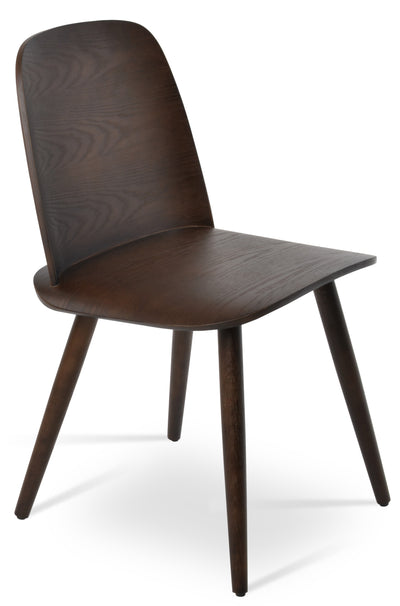 Janelle - Dining Chair with Walnut Finished Seat and Walnut Finished Base by BNT sohoConcept - Devos Furniture Inc.