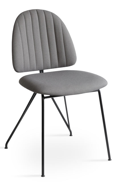 Langham - Side Chair with Grey Camira Fabric Seat and Black Metal Base by BNT sohoConcept - Devos Furniture Inc.