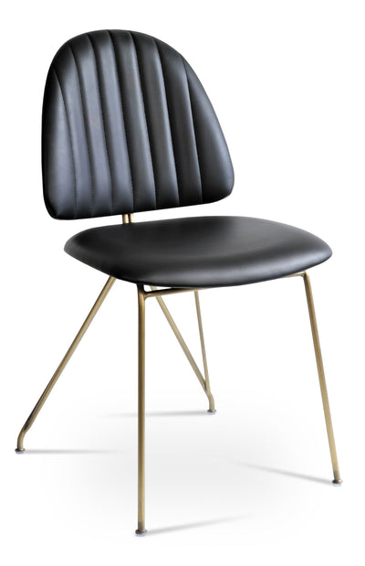 Langham - Side Chair with Black PPM Seat and Gold Brass Base by BNT sohoConcept - Devos Furniture Inc.