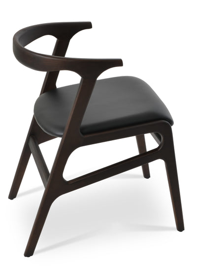 Morelato - Dining Chair with Black PPM Seat and Walnut Finished Base by BNT sohoConcept - Devos Furniture Inc.
