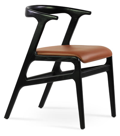 Morelato - Dining Chair with Hazelnut PPM Seat and Black Finished Base by BNT sohoConcept - Devos Furniture Inc.
