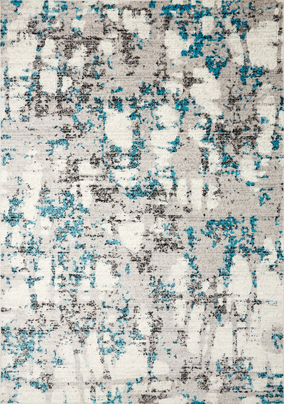 Meridian B193_4757 Grey Distressed Blue Spackle Area Rug by Novelle Home - Devos Furniture Inc.