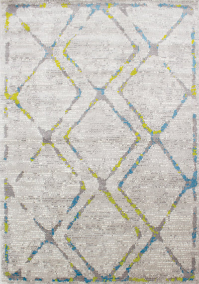 Meridian B197_0747 Blue Green Grey Diamond Area Rug by Novelle Home - Devos Furniture Inc.