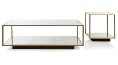 Milan Glass and Antique brass metal base by steven sabados decor-rest accent on home - Devos Furniture Inc.