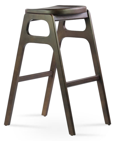 Nelson - Wood Stools with Walnut Finished Wood Seat and Base by BNT sohoConcept - Devos Furniture Inc.