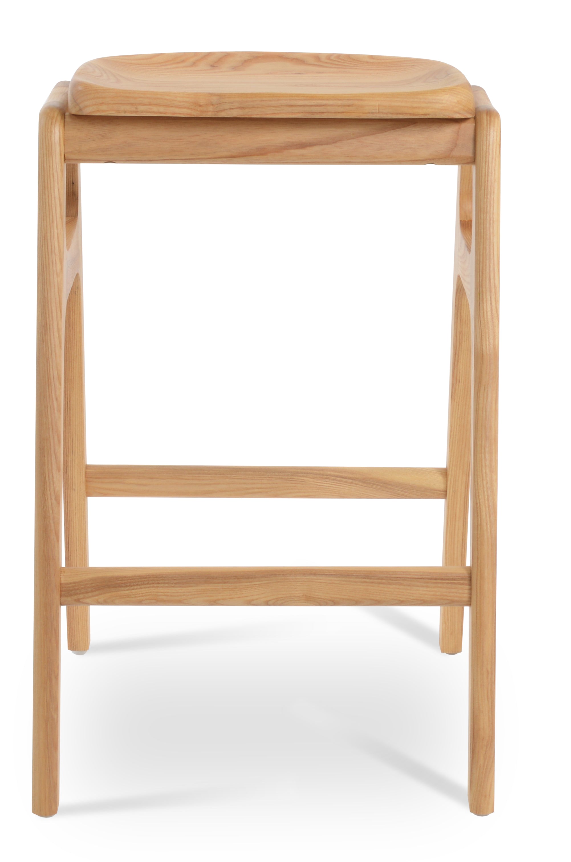 Nelson - Wood Stools with Natural Finished Wood Seat and Base by