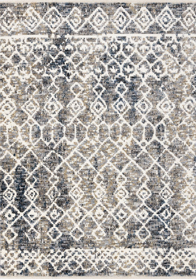 Nepal Beige Blue Cream Grey Tribal Rug by Kalora Interiors - Devos Furniture Inc.