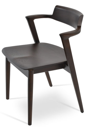 Paola - Dining Chair with Walnut Finished Seat and Walnut Finished Finished Base by BNT sohoConcept - Devos Furniture Inc.