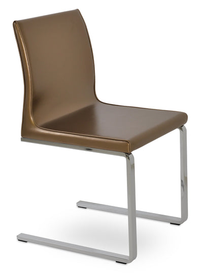 Polo - Flat Chair with Gold PPM Seat and Chrome Base by BNT sohoConcept - Devos Furniture Inc.