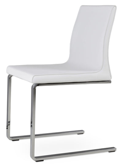 Polo - Flat Chair with White PPM Seat and Chrome Base by BNT sohoConcept - Devos Furniture Inc.