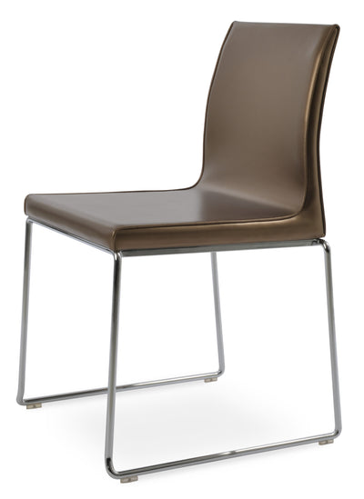 Polo - Stackable Chair with Gold PPM Seat and Chrome Base by BNT sohoConcept - Devos Furniture Inc.