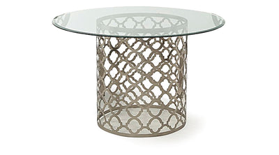 Quatrefoil Round Glass Dining Table by Decor-rest accent on home - Devos Furniture Inc.