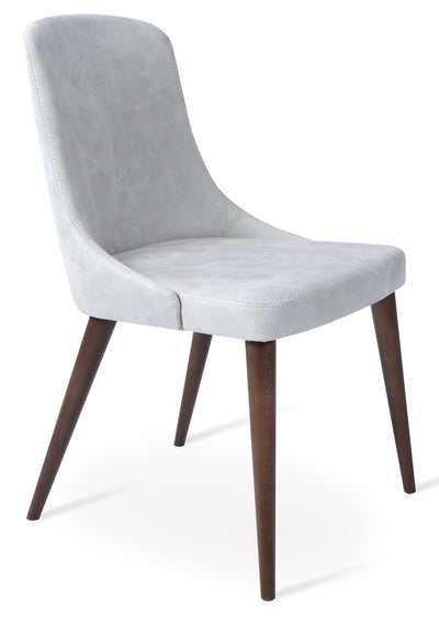 Romano - Dining Chair with Nubuck Fabric Beige Seat and Beech Walnut Finished Base by BNT sohoConcept - Devos Furniture Inc.