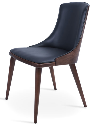 Romano - W Dining Chair with Grey PPM Seat and Beech Walnut Finished Base by BNT sohoConcept - Devos Furniture Inc.