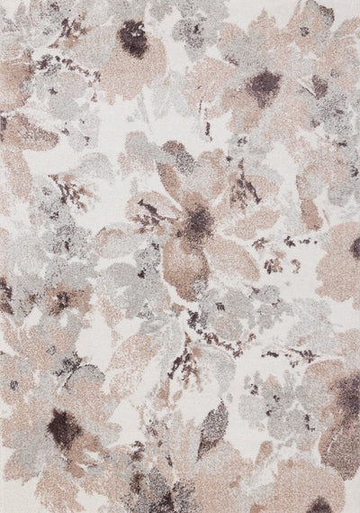 Sable Cream Grey Pink Flowers Rug by Kalora Interiors - Devos Furniture Inc.