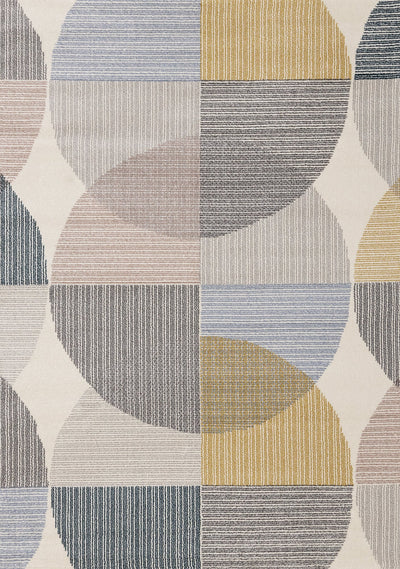 Safi Cream Grey Multi Coloured Circles Rug by Kalora Interiors - Devos Furniture Inc.