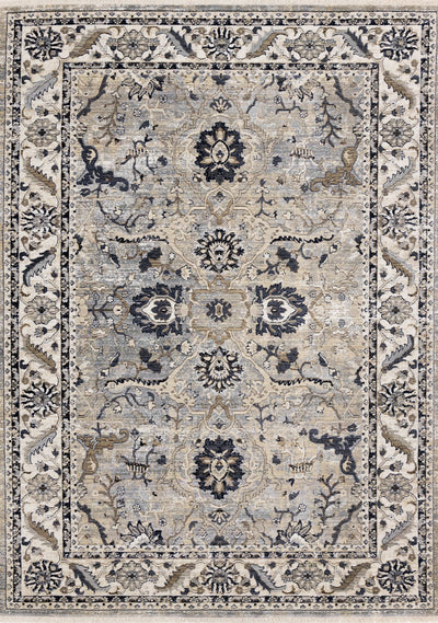 Samira Traditional Cream Blue Border Rug by Kalora Interiors - Devos Furniture Inc.