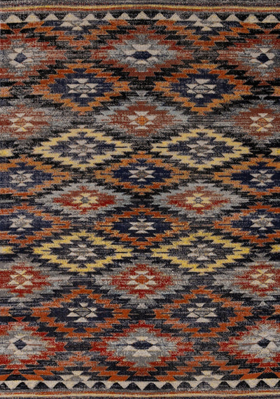 Sara Black Orange Bright Southwest Rug by Kalora Interiors - Devos Furniture Inc.