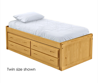 Captain's Bed With 4 Drawer Unit, Twin, 26" Headboard and Footboard,By Crate Designs. 4010 - Devos Furniture Inc.