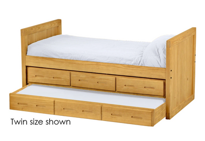 Captain's Day Bed with Drawers and Trundle, King, 39" Headboard and Footboard By Crate Designs. 4612 - Devos Furniture Inc.