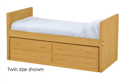 Captain's Day Bed with 4 Drawer Unit, King, 39" Headboard and Footboard By Crate Designs. 4612 - Devos Furniture Inc.