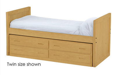 Captain's Day Bed with 4 Drawer Unit, Full, 39" Headboard and Footboard By Crate Design. 4412 - Devos Furniture Inc.