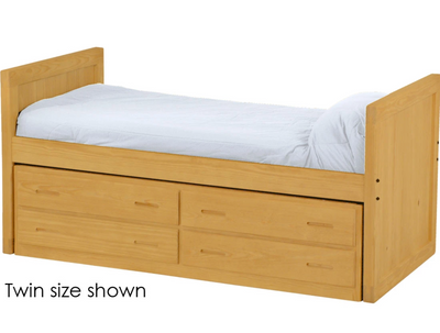 Captain's Day Bed with Drawers, Queen, 39" Headboard and Footboard, By Crate Designs. 4512 - Devos Furniture Inc.
