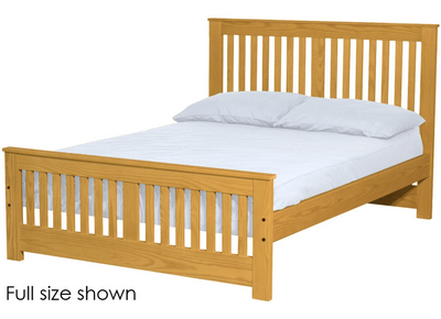 Shaker Bed, Twin, 44" Headboard and 22" Footboard, By Crate Designs. 43742 - Devos Furniture Inc.