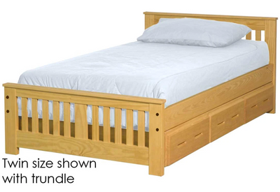 Shaker Bed with Trundle, Twin, 29" Headboard and 18" Footboard, By Crate Designs. 43798 - Devos Furniture Inc.