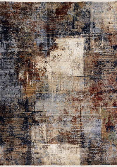 Serene Red Blue Beige Layered Distressed Rug by Kalora Interiors - Devos Furniture Inc.