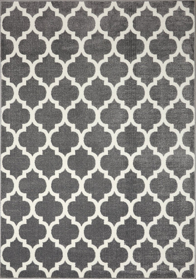 Siecle 16106_19 Grey Cream Ogee Pattern Area Rug by Novelle Home - Devos Furniture Inc.
