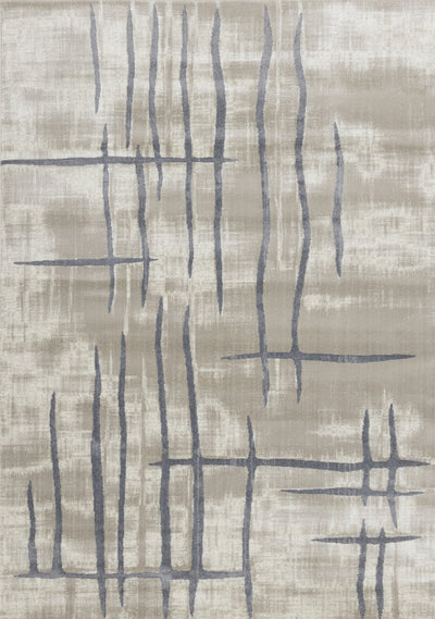 Sylvan Beige Cream Grey Wavy Crossed Lines Rug by Kalora Interior - Devos Furniture Inc.